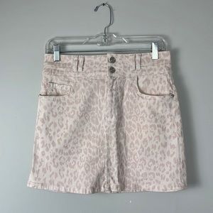 CURRENT/ELLIOTT Pink leopard skirt stretch denim SIZE 27